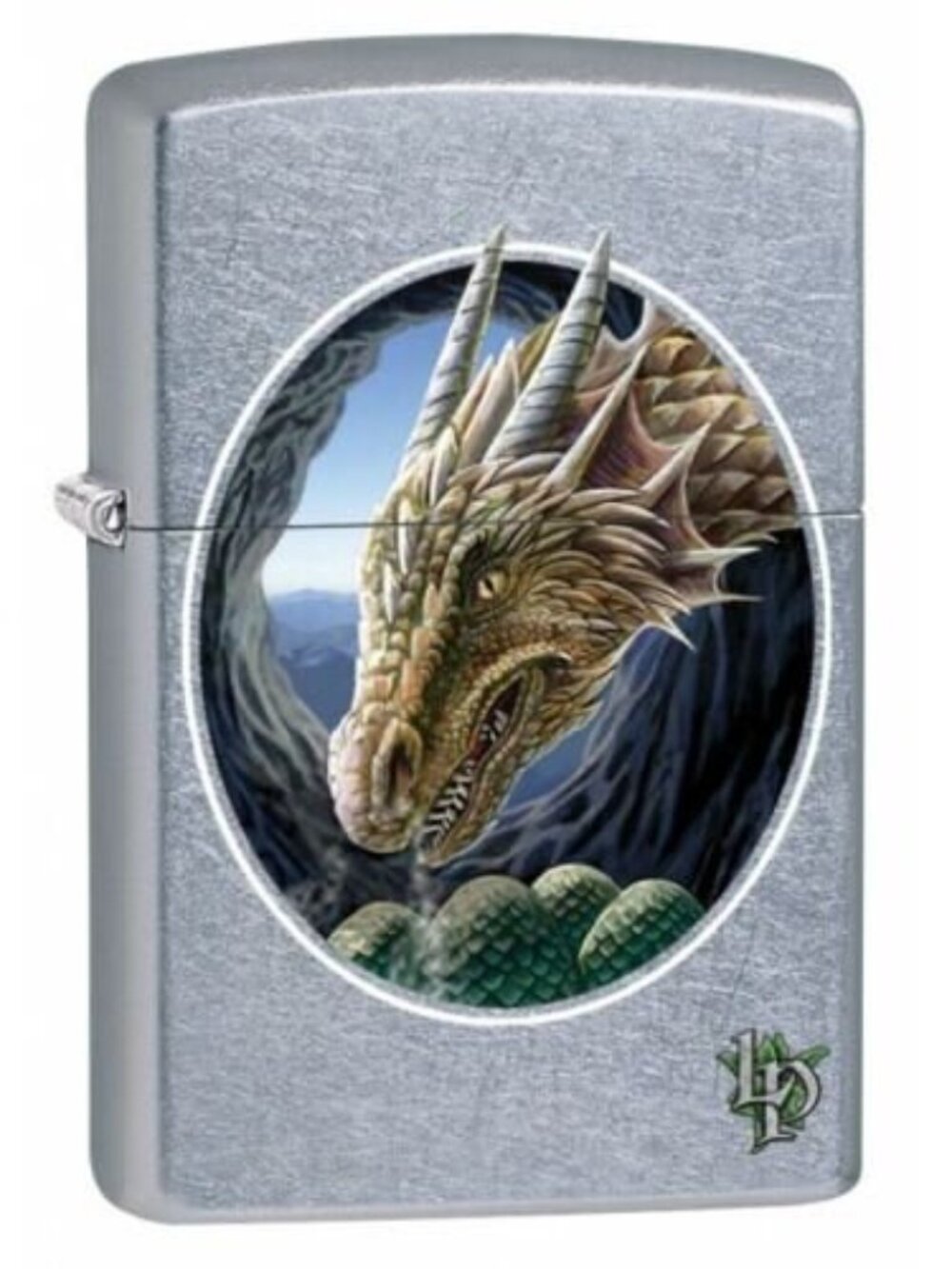 Zippo Lighter: Lisa Parker Dragon with Eggs - Street Chrome